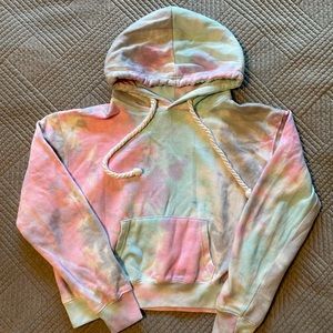 Southern Spirit hooded tie die crop sweatshirt